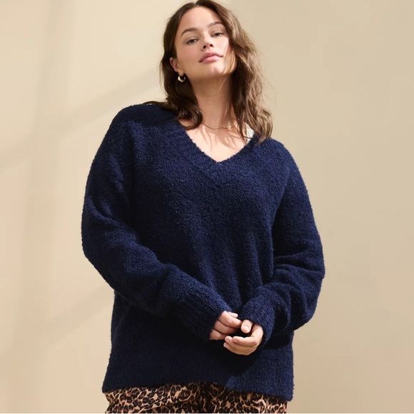 Aerie Teddy Boucle Sweater - Navy - Medium - Picture 1 of 5